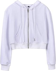 Sudadera Corta con Capucha y Bolsillo Tipo Canguro para Mujer, de Primera Calidad, Transpirable, con Cierre de Cremallera Inoxidable, Manga Larga, Personalizable - Product Image 5