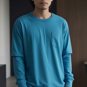 OEM manches longues T-Shirt hommes vêtements de sport léger été T-Shirt hommes 100% coton polyester respirant T-Shirt hommes - Product Image 5