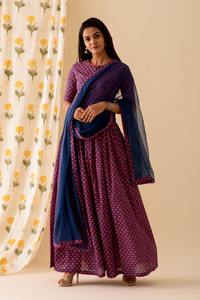 Ensemble Lehenga bleu marine style indien mode qualité Kurti et pantalon du fabricant indien - Product Image 6