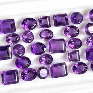 Pierre précieuse en améthyste violette africaine naturelle, taille facetée, pierre précieuse en vrac de qualité AAA, taille calibrée, pierre précieuse en vrac pour la fabrication de bijoux - Product Image 2