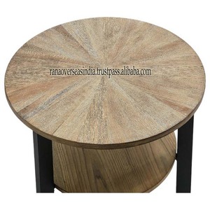 Home Decorative Natural Wooden Top With Black Metal Frame <b>Sofa</b> <b>Side</b> <b>Table</b> Unique Center <b>Table</b> Use for Home Hotels & Restaurants - Product Image 3