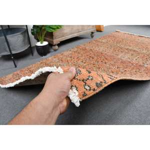 พรมตุรกีโบราณ3.8ft x 8.9ft ผ้าวูลสี่เหลี่ยมผืนผ้า9x12สำหรับห้องนอนลายเย็บปะสไตล์คลาสสิกสีส้มสีเบจ - Product Image 3