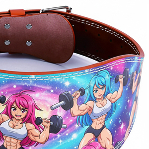 Cinturón de Anime de levantamiento de pesas de cuero genuino de 5mm, soporte trasero, cinturones de levantamiento de entrenamiento de gimnasio, cinturón de Anime de doble punta - Product Image 4