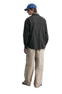 เสื้อเชิ้ตแขนยาวสำหรับผู้ชายทรงหลวมผ้าคอตตอนผสมผ้าวิสคอส - Product Image 5