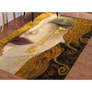 Tapis Golden Tears, Tapis décoratif pour femme, Tapis imprimé Gustav Klimt, Tapis en chenille - Product Image 2