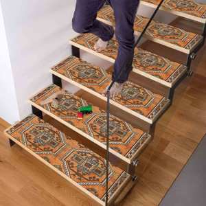 Orange Rug, Printed Rug, Modern Design, Ethnic Pattern, Easy Clean,Goblen - Product Image 3