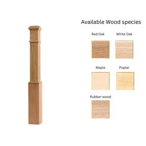 Prix compétitif 4091F Boîte en bois durable Newel avec détail cannelé de haute qualité Vietnam de EFS - Product Image 3