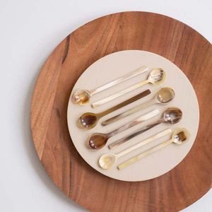 Craftshub Cuchara de cuerno de búfalo de lujo Cubiertos Cucharas de mesa de madera Premium para café Té DE LA TARDE Ensalada de té helado - Product Image 5