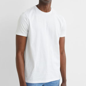 Vente en gros sur mesure 100% coton T-Shirt pour homme à manches courtes décontracté coupe ample lettre motif broderie impression chemise vierge - Product Image 1