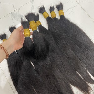 Cabello humano vietnamita liso negro Natural de un solo donante virgen 100% a granel, extensiones de encaje alineadas con cutículas, estilo ondulado - Product Image 6