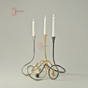 Trending Metal Decorative <b>Candle</b> <b>Holder</b> With Single <b>Candle</b> Golden Stand for Tabletop Unique <b>Candle</b> Jar Wedding Decor Handmade - Product Image 2