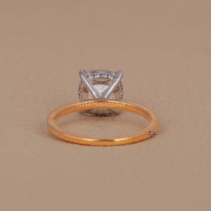 แหวนเพชรโซลิแทร์สำหรับผู้หญิงเบาะตัด2 CT สำหรับผู้หญิง925เงินสเตอร์ลิง - Product Image 4