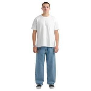 Jeans de pont en duvet bas 20 pouces bas de broderie élégante en coton lavé antique avec point de chaîne et détails de rivet - Product Image 1