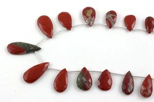 Collier de bijoux de mode faits à la main avec des pierres précieuses de jaspe rouge naturel de 11 pouces en forme de poire 8x15-11x29 MM cadeau mignon pour les femmes - Product Image 2