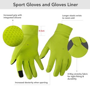 Men Warm Grip Running Gloves Lightweight Winter Style Designed With Smooth Polyester And <b>Water</b> Resistant Exterior - Product Image 6