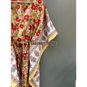 Caftan en coton fait à la main vêtements de plage longue robe caftan robe Maxi femmes coton foulard robe caftan - Product Image 4