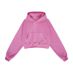 Sudadera con Capucha Deportiva de Alta Calidad para Mujer, Bordado Sólido, ODM, Secado Rápido, Algodón Suave, Felpa Corta, Ropa Deportiva para Gimnasio y Fitness - Product Image 1