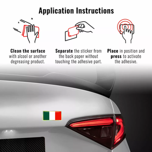 High Quality 3D Italy Flag Decal Self-Adhesive ABS <b>Car</b> Emblem Luxury & Personalized Design with 1 Year Warranty - Product Image 3