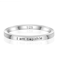 Bagues de nom empilables personnalisées en or 18 carats et argent sterling personnalisées estampillées à la main «Je suis assez» bijoux de mariage