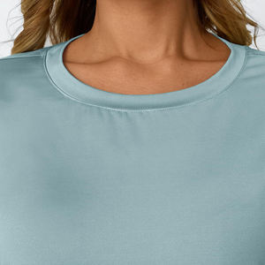 เสื้อยืดผ้าโพลีเอสเตอร์สำหรับผู้หญิงผ้าโพลีเอสเตอร์สัมผัสนุ่มพิเศษระบายอากาศได้สำหรับเล่นกีฬาดีไซน์คลาสสิกออกแบบได้ตามที่ต้องการ - Product Image 5