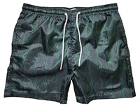 Shorts de bain pour hommes en maille avec taille élastique, poches arrière, été, 100% polyester, séchage rapide, imprimé AOP, prix de gros