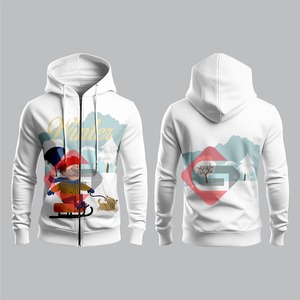 เสื้อฮู้ดแบบสวมหัวสำหรับผู้ชายเสื้อมีฮู้ดแบบซับลิเมชันสะพายไหล่แบบซิปเต็มตัวสำหรับใส่ได้ทั้งชายและหญิง3D โลโก้ตามสั่ง - Product Image 1