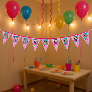 Bannière de fête Lol Surprise 2,3 m, décorations suspendues en plastique, fournitures festives, lot de 2 pièces - Product Image 3