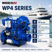 Motor Diésel Marino SCDC Weichai WP4C120-18 de 4 Cilindros, 88KW, 120HP, 1800RPM, Motor de Propulsión Interna para Embarcaciones de Pesca