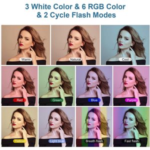Luce RGB 10 pollici Selfie anello luce 76 pollici cavalletto 3 supporti per telefono Live Streaming attrezzature per modelli di telefono universale - Product Image 4
