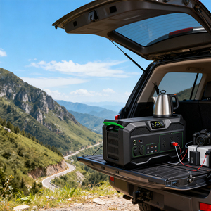 Station d'alimentation portable 2400W 2496Wh avec batterie au lithium LiFePo4, stockage d'énergie domestique, alimentation de secours, générateur solaire - Product Image 6