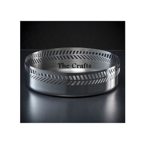 Cuenco de diseño maravilloso, cuenco para servir aperitivos de acero inoxidable, cuenco para servir de Color plateado de forma redonda de alta calidad - Product Image 2