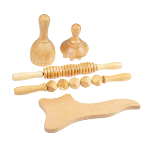 Kit de masaje de terapia de madera profesional 5 en 1, <span class=keywords><strong>rodillo</strong></span> de masaje de <span class=keywords><strong>copa</strong></span> <span class=keywords><strong>sueca</strong></span> y placa de contorno para aliviar el dolor, taza de desguace de madera - Product Image 6