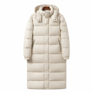 Manteau d'hiver long matelassé de qualité supérieure pour hommes, imperméable, épais, chaud, avec capuche, en duvet, sur mesure, OEM, vente en gros - Product Image 1