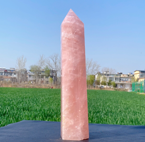 Torre de cuarzo rosa grande de alta calidad, punto de piedra preciosa Natural, punto de cuarzo rosa grande, torre de varita de cristal de cuarzo rosa a granel - Product Image 3