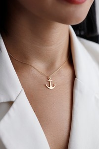 925 Sterling Silver 18k Gold Vermeil Délicat Ancre Petit Collier Ras Du Cou À La Main Charme Pendentif Beachy Bijoux Capitaine Cadeau - Product Image 4