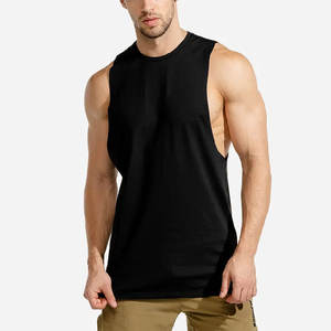 Servicio OEM Camiseta de gimnasio de alta calidad 100% algodón con logotipo personalizado y diseño para gimnasio y entrenamiento sin mangas y transpirable para hombres - Product Image 1