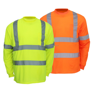 Camisetas de Trabajo de Alta Visibilidad para Hombre, Manga Larga, con Cinta Reflectante - Product Image 1