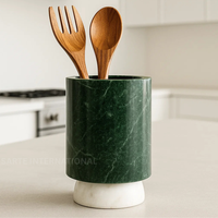 Bestverkochte ecovriendelijke marmeren, aanpasbare, extra sterke, voedselveilige bestekhouder, handgemaakt, luxe, vaatwasserbestendig