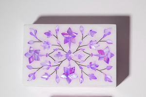 Joyero de mármol MOP elegante de alta demanda, diseño martillado cuadrado para decoración moderna y tradicional, el mejor precio disponible - Product Image 2