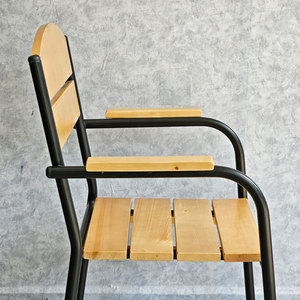 Silla de Café Contemporánea de Madera de Pino con Estructura Redonda de Hierro con Recubrimiento en Polvo, Diseño Suave para Comedor de Restaurante GCF190 - Product Image 6