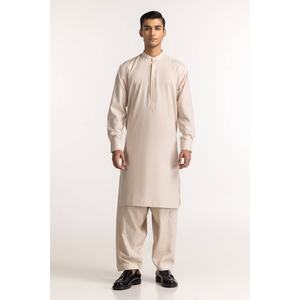 Costume de mariage beige basique pour homme, coupe ajustée SK-PSD24-007, respirant, style simple boutonnage, fermeture à braguette boutonnée avec imprimé - Product Image 3