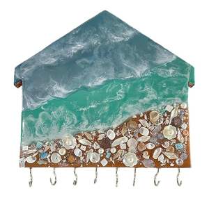 Porta Llaves Decorativo de Madera con Arte en Resina para Decoración del Hogar/Oficina, Llavero Ecológico para Bodas, Cumpleaños, Regreso a Clases - Product Image 5