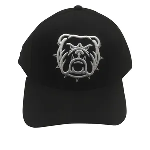凶猛的风格警示黑色棒球帽，白色印花愤怒的狗设计现已上市