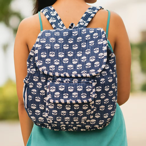 Handcrafted Quilted <b>Floral</b> <b>Backpack</b> - Product Image 1