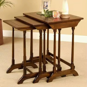 ชุดโต๊ะทำรังไม้ผิวเรียบเหมาะสำหรับห้องนั่งเล่นโต๊ะกาแฟและขาตั้งมุม - Product Image 1