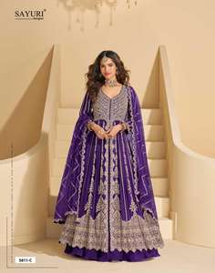 Designer Fantaisie Chinon Soie Avec Broderie Costume Fabricant Et Fournisseur De Surat Au Taux Le Plus Bas - Product Image 3