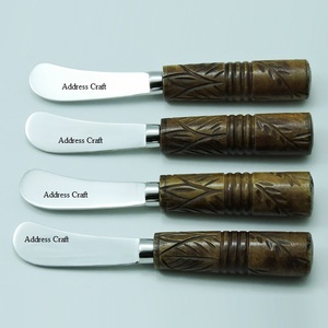 Style Unique En Acier Inoxydable Brun Et Blanc Couleur Os Poignée Couteaux À Beurre Ensemble ustensiles De Cuisine Restaurants Table Décorative Utilisé - Product Image 5