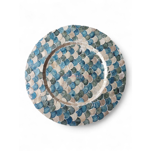 Plato de Presentación Ecológico Azul para Uso Doméstico con Superficie de Concha Natural de Vietnam - Product Image 1