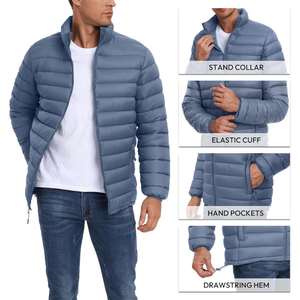 OEM ODM Chaqueta acolchada cálida acolchada con cremallera y diseño de logotipo personalizado a prueba de viento de alta calidad para hombre - Product Image 6