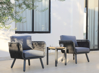 OSMEN Volta Chaise en corde de coton tissée en aluminium Chaise de canapé simple pour terrasse extérieure